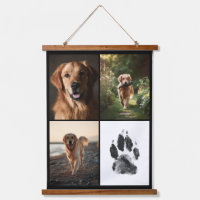 Custom Dog Photos Collage Paw Print Personalized