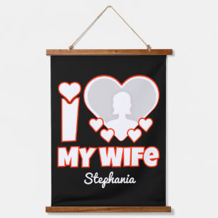 Tapisserie Suspendue Custom I Love My Wife - Ajouter Nom & Photo