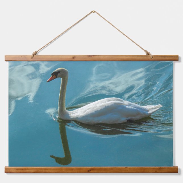 Tapisserie Suspendue Cygne avec reflets nuageux (Devant)