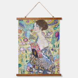 Tapisserie Suspendue Dame avec un ventilateur, Gustav Klimt