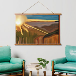 Tapisserie Suspendue Danse des cactus art Abstrait