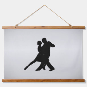 Tapisserie Suspendue Danseurs Tango Silhouette 2 Argent