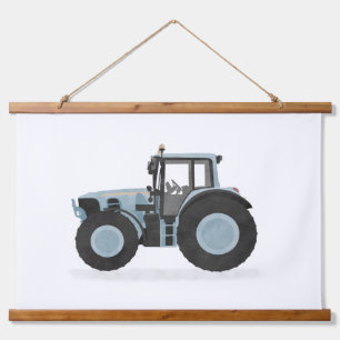 Tapisserie Suspendue Décor Chambre Enfants Tracteur Bleu