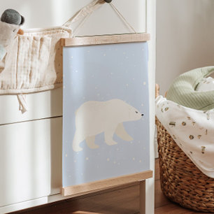 Tapisserie Suspendue Décor mignon Bleu Hiver Polaire Ours Nourriture Dé