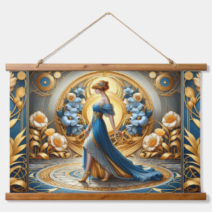 Tapisserie Suspendue Déesse d'or en fleurs Art Nouveau