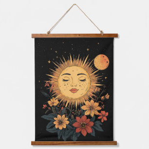 Tapisserie Suspendue Déesse solaire céleste avec fleurs florissantes