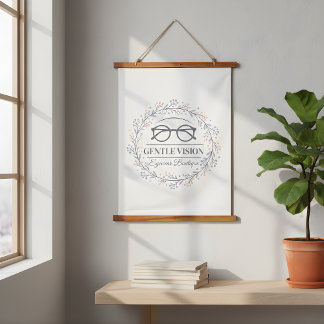 Tapisserie Suspendue Delicate Neutral Flowers Reading Glasses Logo