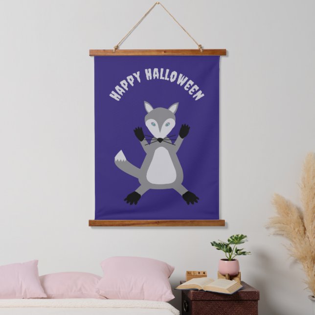 Tapisserie Suspendue Déplaisant mignon Wolf Halloween personnalisé (Chambre à coucher)