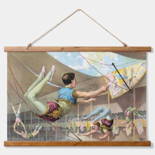 Tapisserie Suspendue Des Hommes acrobates Interprétant Un Cirque