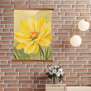 Tapisserie Suspendue Design de fleurs jaunes