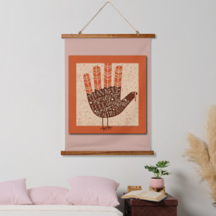 Tapisserie Suspendue Dessin animé de dinde ludique pour Thanksgiving pa