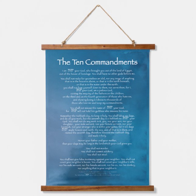 Tapisserie Suspendue Dix Commandements Bleus (Recto)