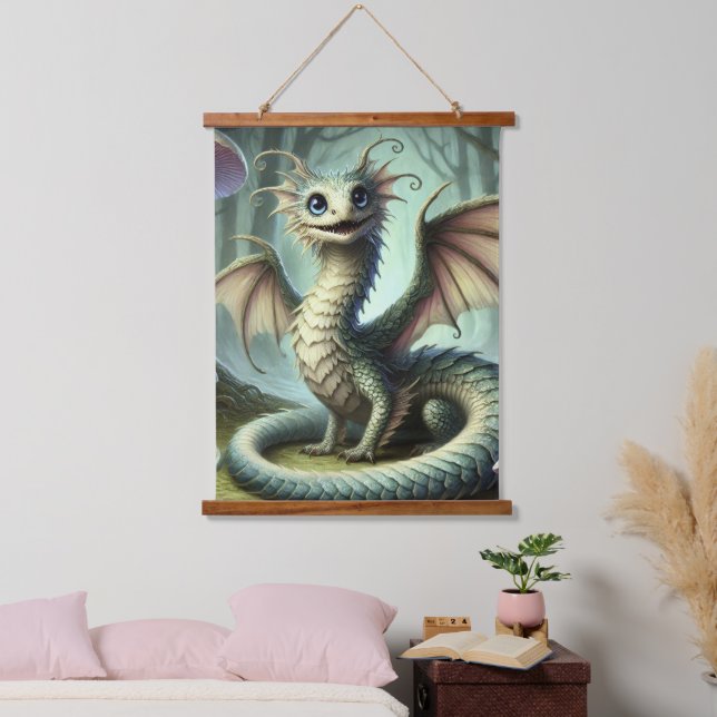 Tapisserie Suspendue Dragon Jabberwocky Cute Imaginaire Créature Art (Chambre à coucher)
