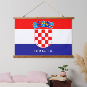 Tapisserie Suspendue Drapeau de la Croatie avec texte personnalisé