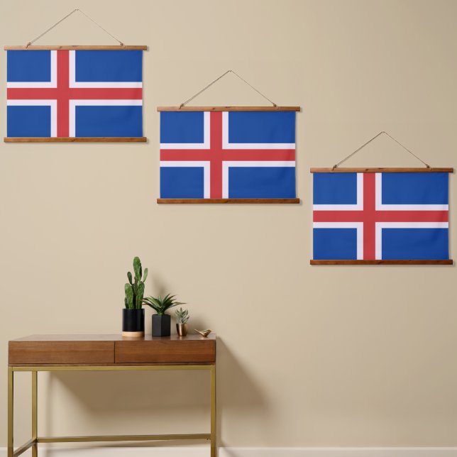 Tapisserie Suspendue Drapeau de l'Islande (Asymétrique)