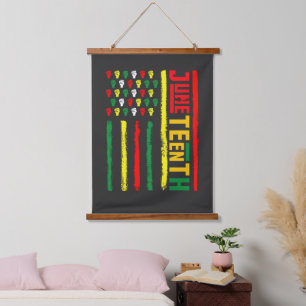 Tapisserie Suspendue Drapeau Juneteenth célébrant la liberté noire 1865