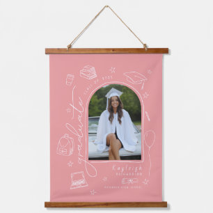 Tapisserie Suspendue Dusty Rose Whimsical Main Dradud Photo Graduation