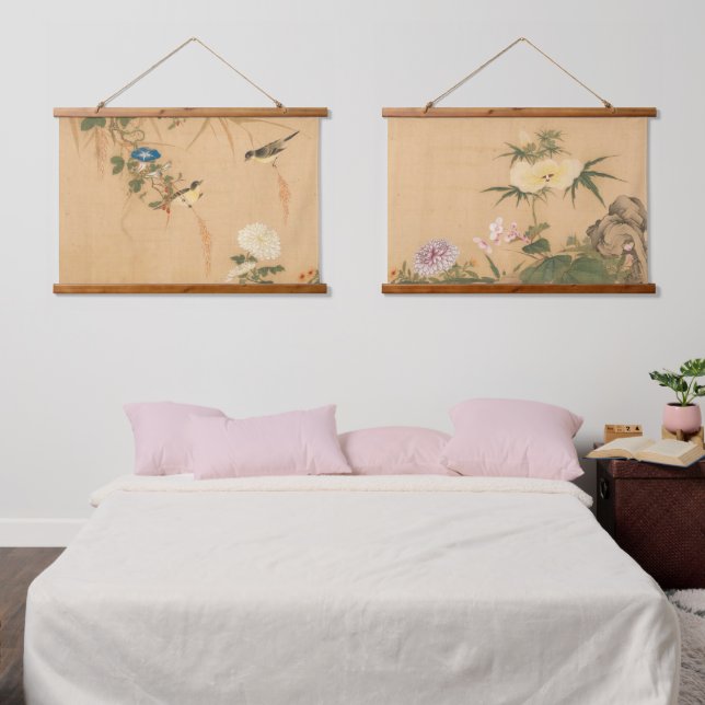 Tapisserie Suspendue Dynastie chinoise Qing Oiseaux et fleurs (Chambre à coucher)