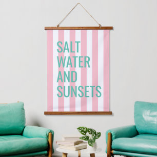 Tapisserie Suspendue Eau Salée Et Couchers De Soleil Cabana Rose Bande
