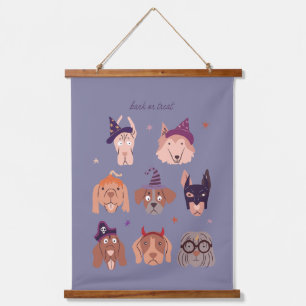 Tapisserie Suspendue Écorce ou traiter le chien en costumes Halloween