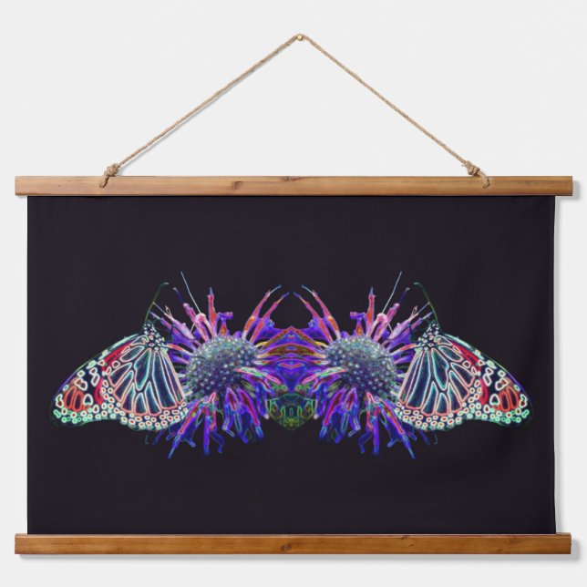 Tapisserie Suspendue Electric Butterfly Abstract Nature Art  (Devant)