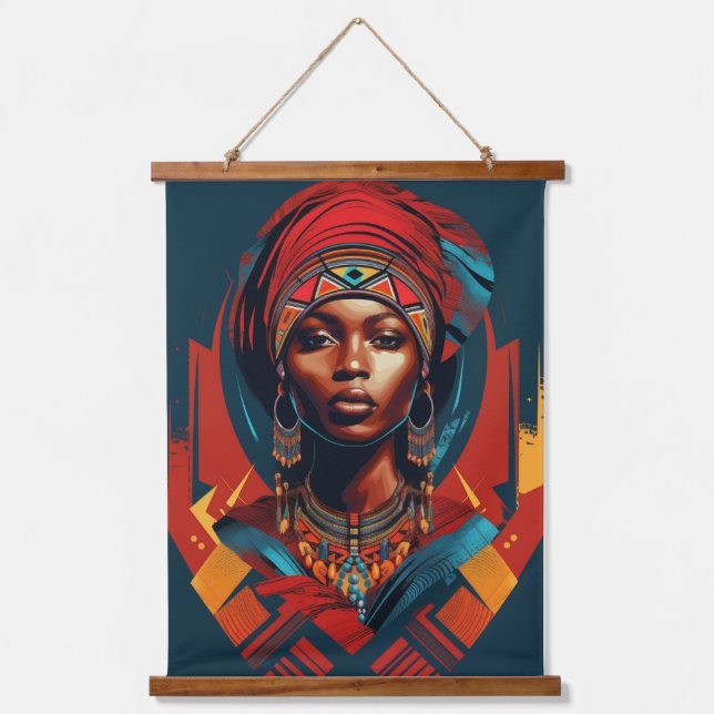 Tapisserie Suspendue Élégance Masai Femme (Recto)