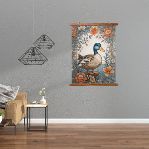 Tapisserie Suspendue Élégant Cute Plump Canard Vintage Floral