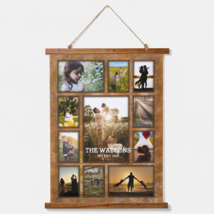 Tapisserie Suspendue Elégant Faux Bronze Cadre Photo Collage Bois