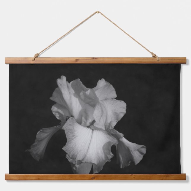Tapisserie Suspendue Elégant Iris noir blanc photo florale (Devant)