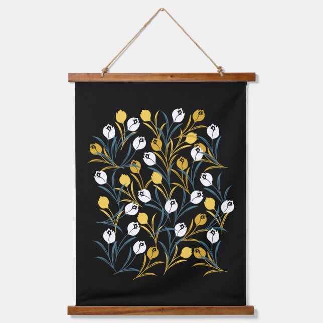 Tapisserie Suspendue Élégant motif floral de Tulipe (Recto)