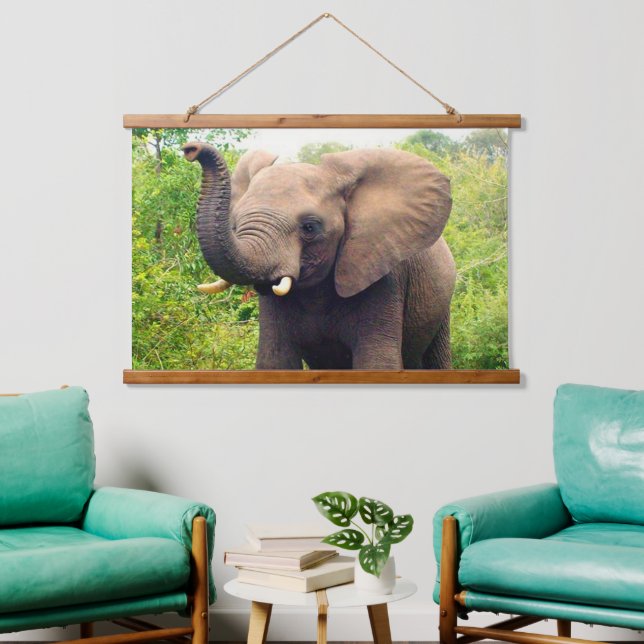 Tapisserie Suspendue Elephant d'Afrique sauvage sur la jungle Hanging T (Salon)