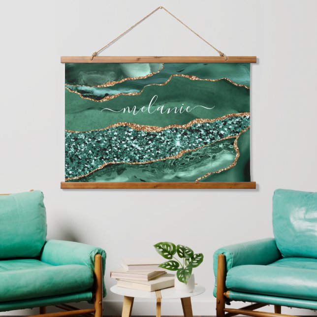 Tapisserie Suspendue Emerald Green Parties scintillant Tapestry Nom per (Salon)