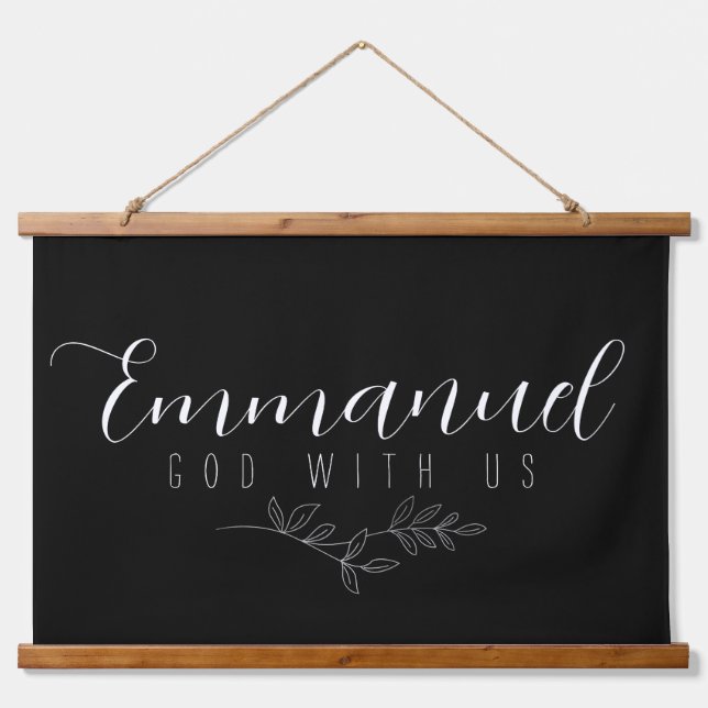 Tapisserie Suspendue Emmanuel God With Us Botanical Elegant Art Feuille (Devant)