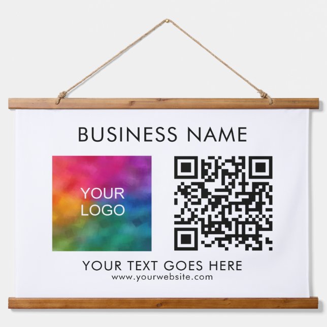 Tapisserie Suspendue Entreprise Code QR Logo Clients texte (Devant)