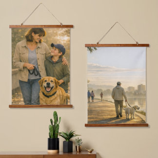 Tapisserie Suspendue Everyday Dog Walk Vertical Tapestry Wall Art Set