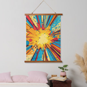 Tapisserie Suspendue Explosion d'art pop de style comique (11)