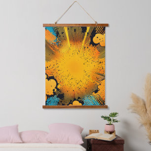 Tapisserie Suspendue Explosion d'art pop de style comique (8)