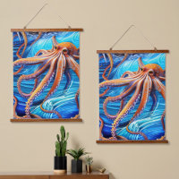 Expressionnisme majestueux Octopus Blue Ocean Wave