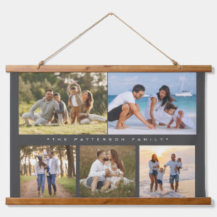 Tapisserie Suspendue Famille 5 Photo Collage Simple Moderne