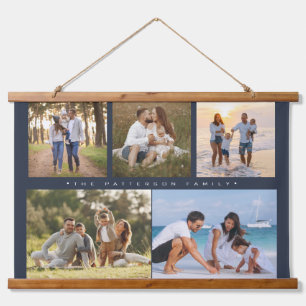 Tapisserie Suspendue Famille 5 Photo Collage Simple Moderne