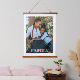 Tapisserie Suspendue Famille de typographie photo moderne simple