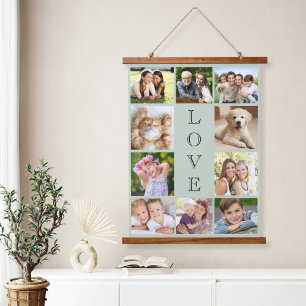 Tapisserie Suspendue Family Love 10 Photo Collage Sage