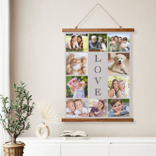 Tapisserie Suspendue Family Love 10 Photo Collage Taupe