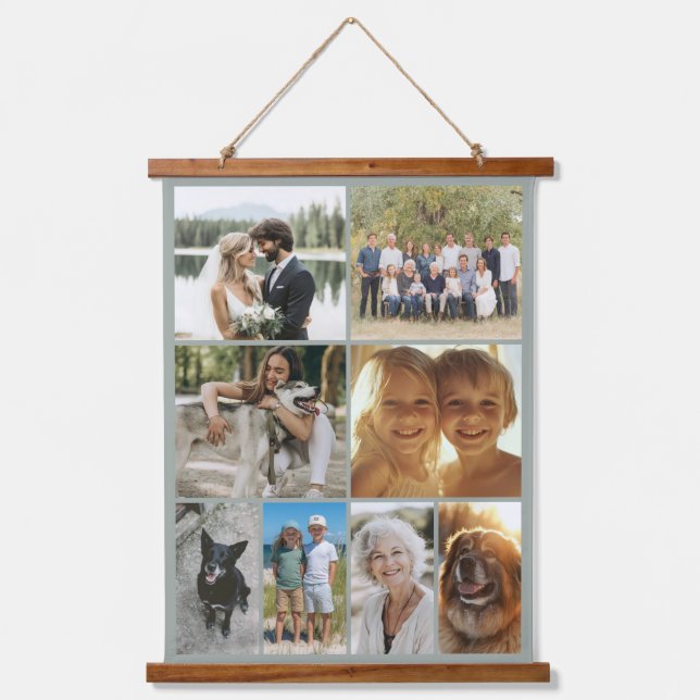 Tapisserie Suspendue Family Photo Collage 8 Images Custom (Recto)