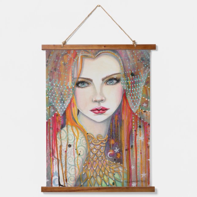 Tapisserie Suspendue Fantaisie Gitane Œuvre d'art Boho par Molly Harris (Recto)