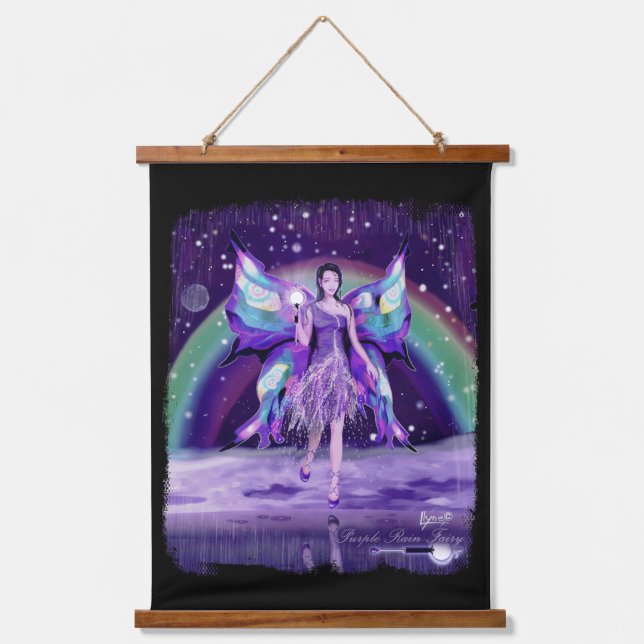 Tapisserie Suspendue Fée de pluie violette (Recto)