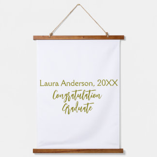 Tapisserie Suspendue Félicitations diplômé nom doré promotion 20XX si