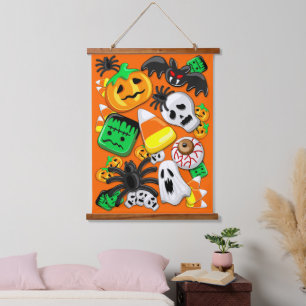 Tapisserie Suspendue Fête des Candies Éffrayantes d'Halloween