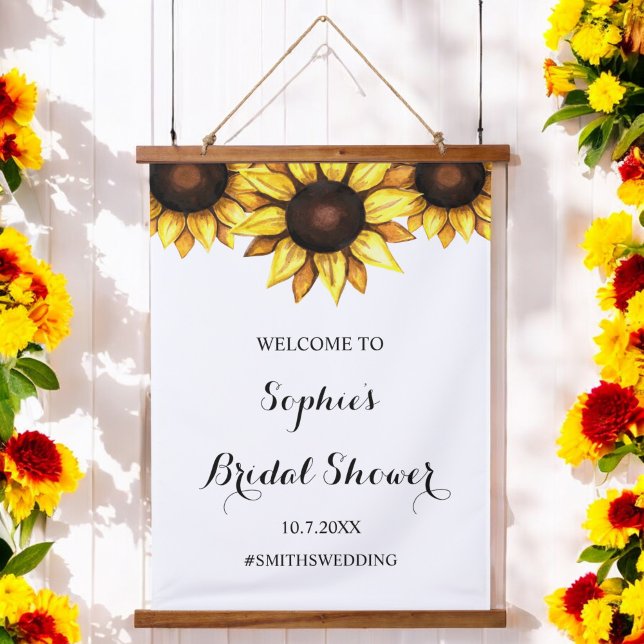 Tapisserie Suspendue Fête des mariées de tournesol Bienvenue signe flor (Créateur téléchargé)