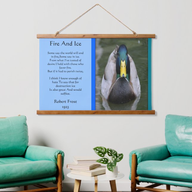 Tapisserie Suspendue Feu Et Canard De Glace Mallard Dans L'Eau (Salon)